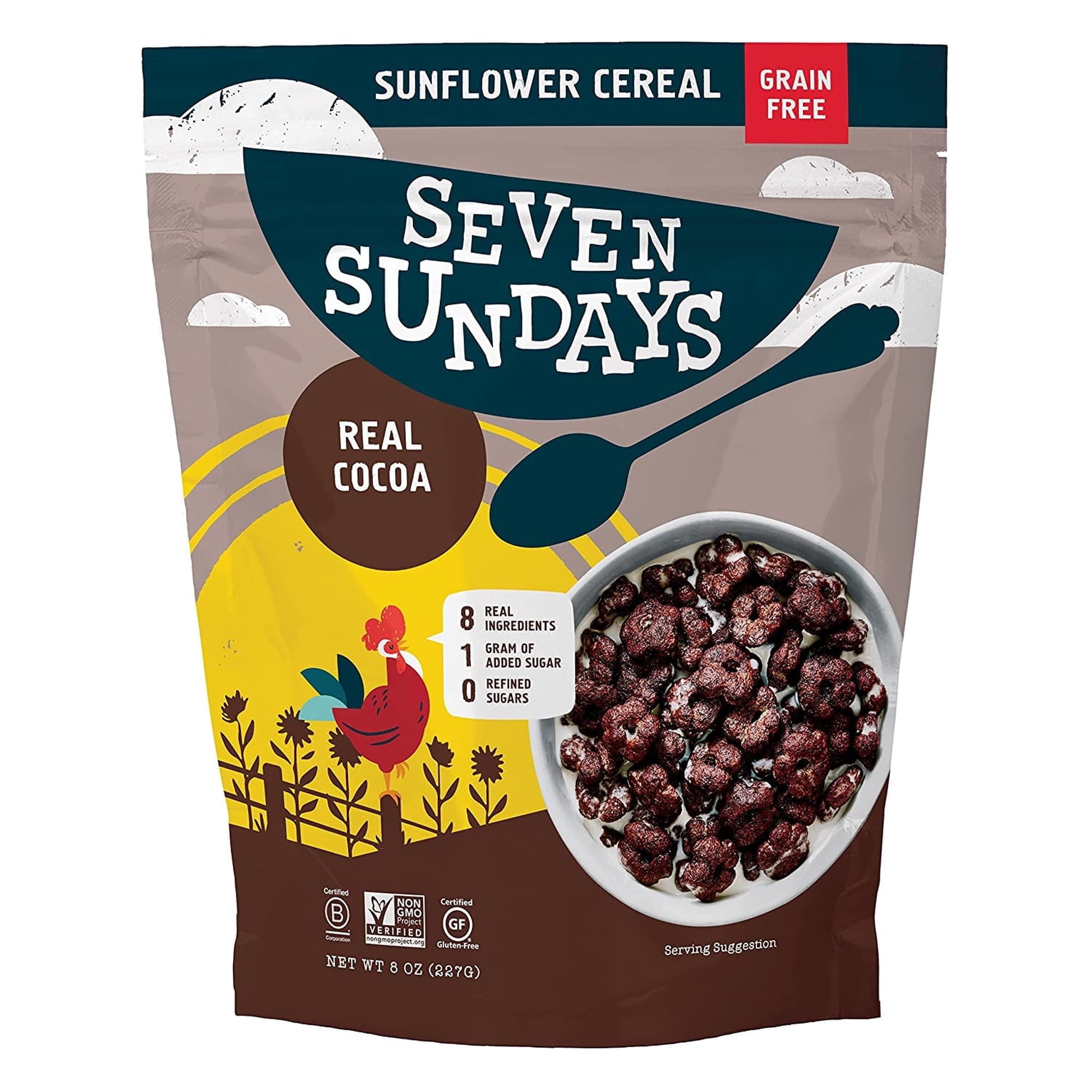 Seven Sundays Real Cocoa Grain Free Cereal, 8 Oz, Gluten and Grain Free Pack of 3