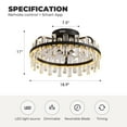 thumbnail image 3 of HOOMEDELIER 19" Indoor Dimmable Black Crystal Bladeless Ceiling Fan with Lights and Remote Control, Flush Mount Ceiling Fan, 3 of 12