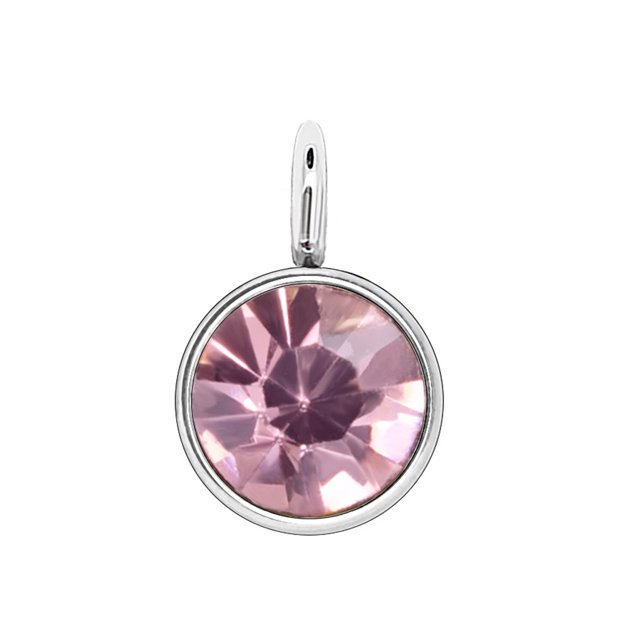 Qarigey Piedra de nacimiento Cristal de diamantes de imitación Acero inoxidable Fabricación de joyas de plata Accesorios de bricolaje Decoraciones Ropa, zapatos y accesorios Miscelánea morado claro Qarigey AP010354-06B