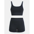 thumbnail image 3 of No Boundaries Seamless 2-Piece Cropped Tank Top and Dolphin Shorts with Contrast Binding, Women's, 3 of 5
