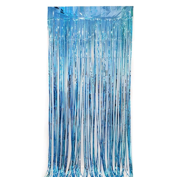 Cortinas con flecos de papel de aluminio y oropel metálico de arcoíris, serpentinas para decoraciones de fiestas de cumpleaños, decoración de Halloween, cortina de papel de aluminio para despedidas