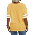 thumbnail image 4 of Langwyqu Plus Size Women V-Neck Short Sleeve Striped T Shirt, 4 of 5