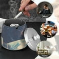 thumbnail image 4 of Yayeee Ashtray with Lid for Cigarette Smokeless Stainless Steel Home Ash Holder, Blue Earth, 4 of 7