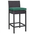 thumbnail image 1 of Modway Convene 27.5" Wicker / Rattan Patio Bar Stool in Espresso/Green, 1 of 2