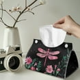 thumbnail image 2 of SEANATIVE Dragonfly Tissue Box Cover Rectangular Tissue Box Holder for Kitchen, Floral Tissue Box Organizer Portable Leather Tissue Holder for Bathroom, Vanity Countertop, Night Stands, Desk, Car, 2 of 7