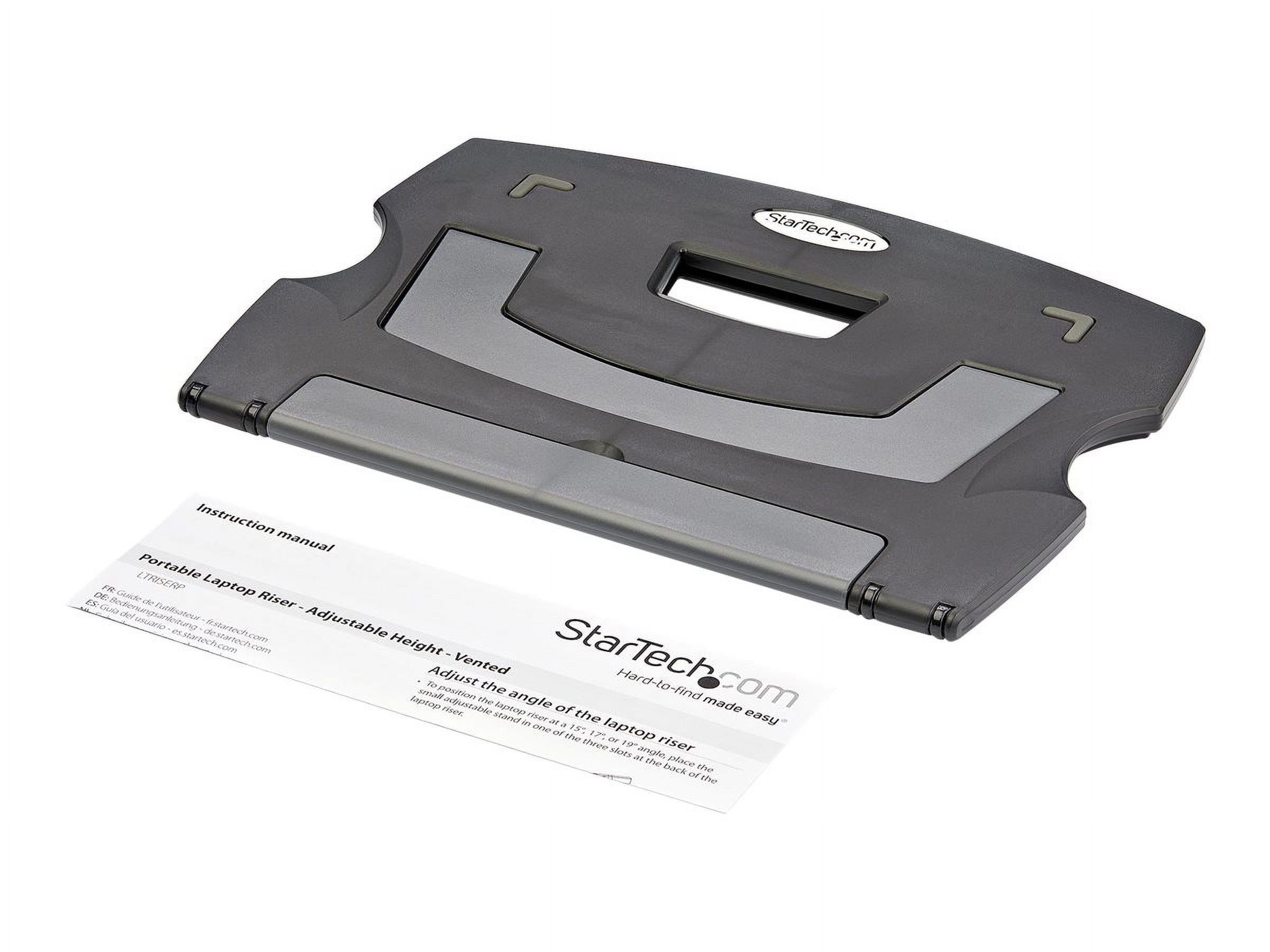 StarTech.com LTRISERP Portable Laptop Stand - Adjustable Laptop Stand - Ergonomic Laptop Desk Stand - Laptop Riser for Desk
