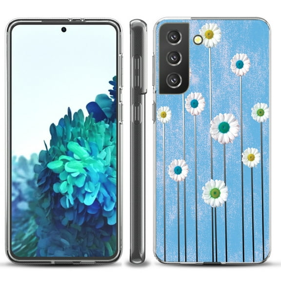 Slim-Fit TPU Protective Phone Case compatible with Samsung Galaxy S21 5G / S21 PLUS 5G, by OneToughShield ® - Daisy Sky