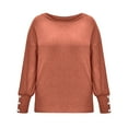 thumbnail image 5 of Clearance! Yajing Oversized Sweaters for Women Fashion Women Bow Collar Solid Buttons Sleeve Knitted Casual Sweater Warm Top Womens Sweaters Red Xxxl, 5 of 5
