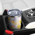 thumbnail image 4 of 20oz Tumbler with Lid and Straw Stainless Lemon Steel Vacuum Insulated Water Coffee Tumbler Cup, Double Wall Vacuum Insulated Travel Mug Reusable Tumblers for Ice Drinks, Hot Beverage, 4 of 6
