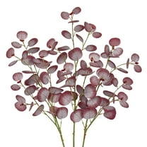 3Pcs Artificial Eucalyptus Leaves 31.88" Long Stems Fake Eucalyptus Branches Greenery Plant Bouquet Flowers Arrangment Home Decor Centerpiece Wedding Red