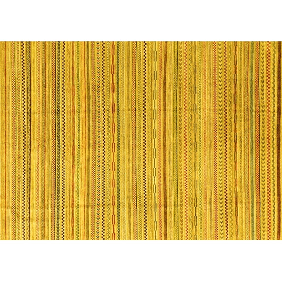 Ahgly Company Indoor Rectangle Abstract Yellow Modern Area Rugs, 7' x 9'