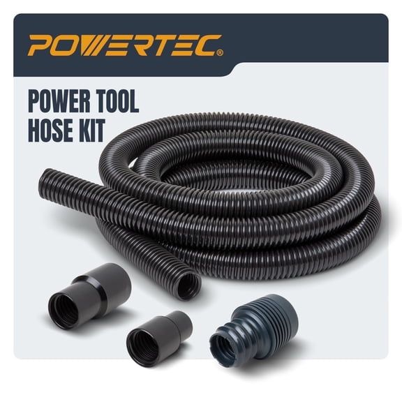 POWERTEC 10 ft. Vacuum Hose Dust Collection Kit for Woodworking Power Tools, Wet/Dry Work Shop Vacuums, Miter Saw and Table Saw (70356)