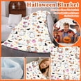 thumbnail image 6 of Halloween Room Decor Flower Blanket Cute Throw Blanket Farmhouse Throw Blanket Soft Flannel Retro Ghost Cover for Sofa Couch Bed Living Room Seasonal Festival Decor Holiday Atmosphere Gift, 6 of 6