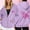 Purple, variant on Womens Casual Hooded Sweatshirt Crew Neck Long Sleeve Pink Ribbon Printed Full Zip Up Jackets Breast Cancer Fall Fashion 2025 Hoodies with Pocket