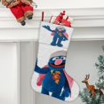 thumbnail image 2 of Grover Tema: Calcetines de Navidad, fino lino blanco para colgar en escaleras y chimenea, decoración navideña para el hogar, regalo de Navidad. 45cm × 32cm, 2 of 5