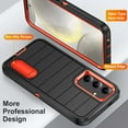 thumbnail image 3 of JTCASES for Samsung Galaxy S24 Plus 5G Case, Galaxy S24 Plus Phone Case with Built in Kickstand, Shockproof/DropProof Military Grade Protective Cover for Galaxy S24 Plus 5G 6.7" 2024, Black/Orange, 3 of 9
