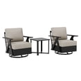 thumbnail image 6 of COOS BAY Iron Luxe Modern 3 PCE Outdoor Bistro Set, Aluminum Patio Sofa Set Swivel Rockers and Side Table, Black/Beige, 6 of 10