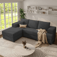 thumbnail image 6 of 106" Cloud Modular Sectional Sofa with Left-Facing Chaise Lounge, No Assembly L-Shaped Couch, Iron Frame, Fluffy Corduroy Upholstery for Living Room, Bedroom, Office, Grey, 6 of 6