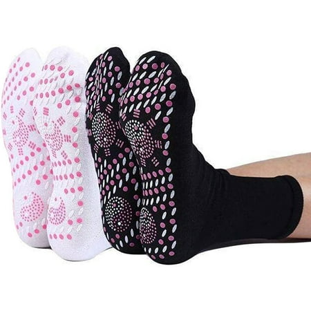 

Self-Heating Socks 4-Piece Thermal Socks for Men and Women Comfortable Breathable Antifreeze Winter Warm Foot Hiking Outdoor Ski Camping Running Fishing Heated 2 Pairs White+Black