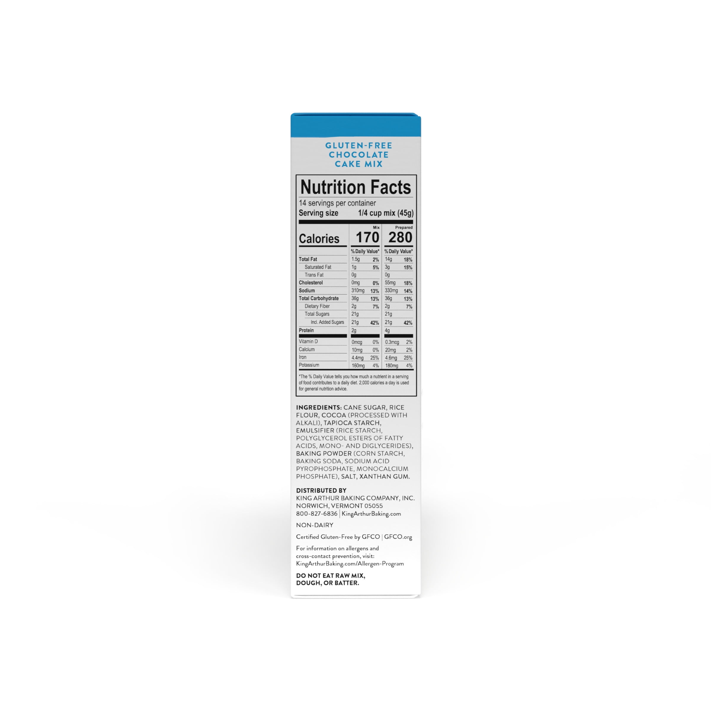 King Arthur Baking Company, Non-GMO Project Verified, Certified Gluten-Free Chocolate Cake Mix, 22 oz Box