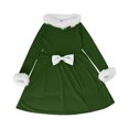 thumbnail image 2 of RXMEKW Robes Décontractées pour Femmes, Robe de Fête de Vacances en Velours à Carreaux Patchwork pour Filles avec Poches, 2 of 5