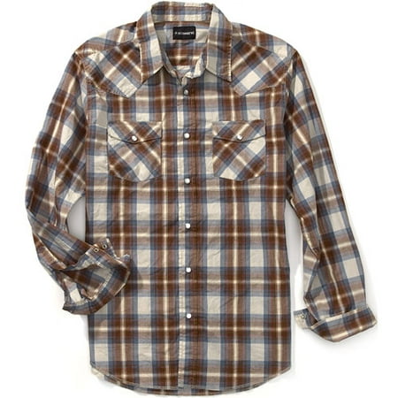 Men's Long-Sleeve Western Plaid Shirt