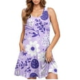 thumbnail image 4 of Women's Sleeveless Summer Dresses Floral Print Sundress Casual Beach Swing Dress Lightweight Tank Dress, 4 of 4