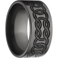 thumbnail image 3 of 10mm Flat Black Zirconium Ring with a Milled Celtic Design, 3 of 3