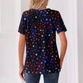 thumbnail image 4 of 250 Anniversary Usa Shirt Women 250 Anniversary Usa Flag Print V Neck Henley Tops Patriotic 4th Of July T-Shirt, 4 of 4