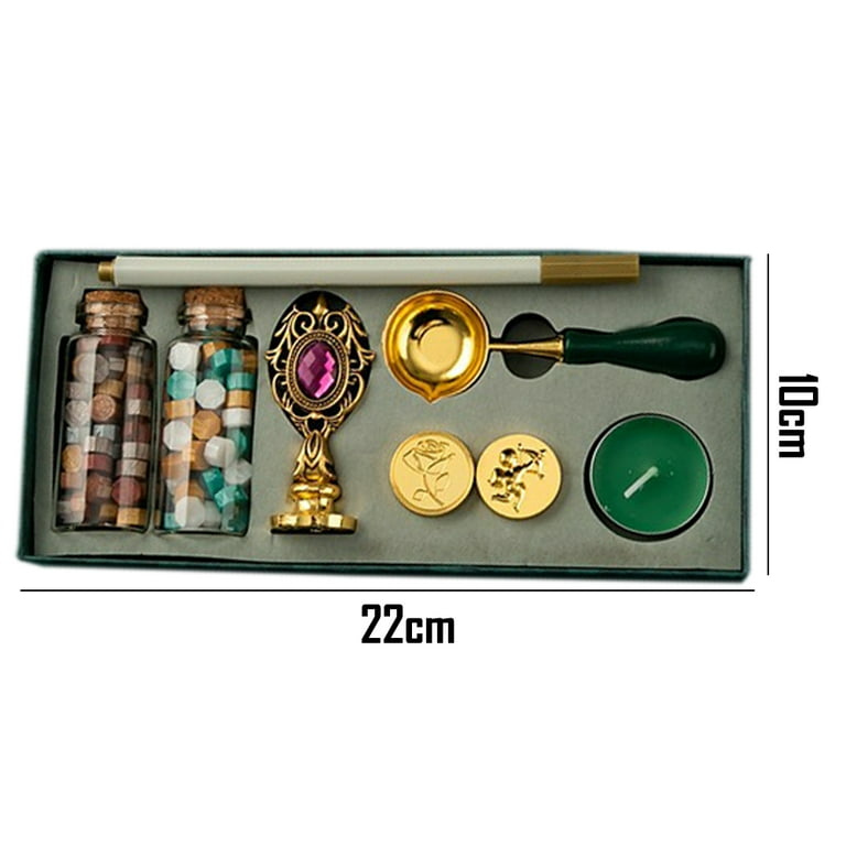 DIY Wax Seal Map Gift Box Kit Detachable Stamp Spoon Set Sealing Beads  Retro Letter Wedding Packaging Gifts