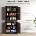 thumbnail image 4 of HOMCOM 71" Freestanding Kitchen Pantry with 4 Doors and Cabinet, Coffee, 4 of 10