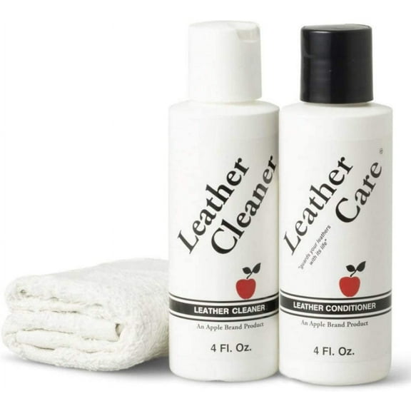 Apple Brand Leather Cleaner & Conditioner Kit - for Use On Leather Purses, Handbags, Shoes, Boots & Accessories - Safe On Colored and Natural Leather