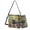 Black Cat Daisy Flower, variant on Vintage Peacock Lotus Print Large Leather Crossbody Handbag with Wrist Wallet for Women, Waterproof Bucket Bag Purse and Wallet Set for Shopping Working