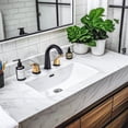 thumbnail image 5 of Wowow 8 in. Widespread Double Handle Bathroom Faucet in Black and Gold, 5 of 8
