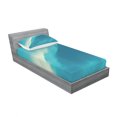 thumbnail image 3 of Modern Bedding Set with Sheet & Covers, Oil Artwork Cloud Wave Image with Ombre Seem Colored Contemporary Artwork Print, Printed Bedroom Decor 2 Shams, 4 Sizes, Blue and White, by Ambesonne, 3 of 3