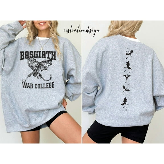 Basgiath War College Book Sweatshirt, Fantasy Bookish Sweater,Book Lover Shirt,Bookish War Shirt, Dragon Rider Sweatshirt,Basgiath 2 Sided TSHIRT All Size S-5XL