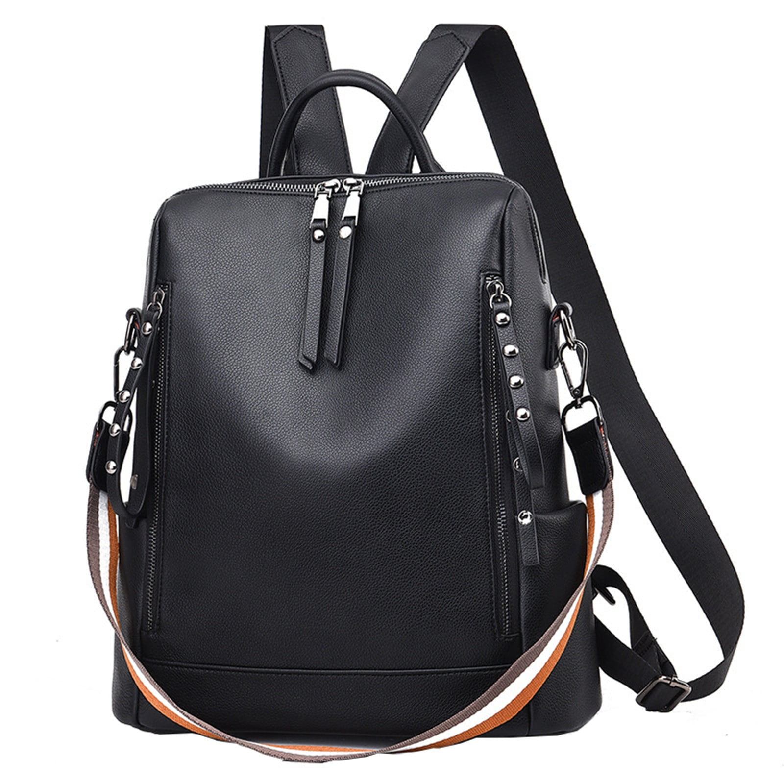 SEMIMAY College Style Casual Leather Backpack Waterproof Travel