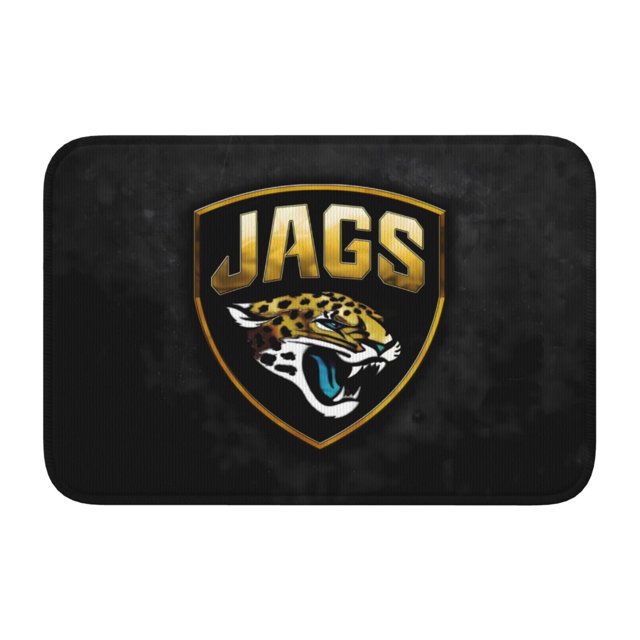 Felpudo multiusos con dobladillo de Jaguars para uso en interiores y exteriores. Reciba a sus invitados con una alfombra para el hogar, el dormitorio, el baño, la cocina y la decoración del piso.
