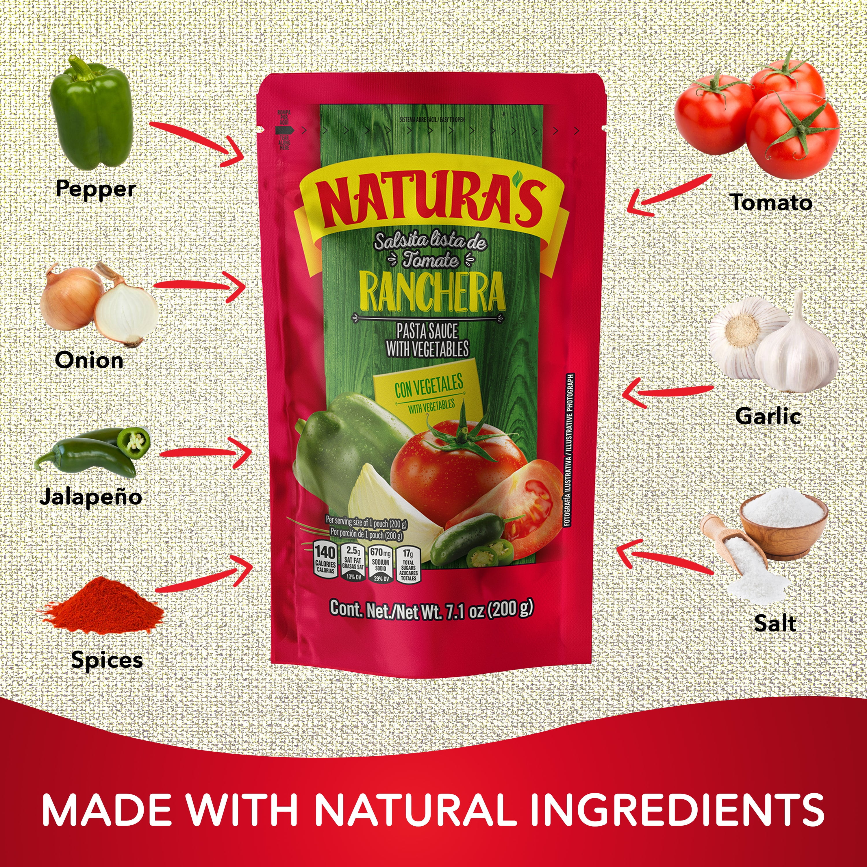 (12 pack) Natura's Tomato Sauce Ranchera, 7.1 oz (12 Pack)