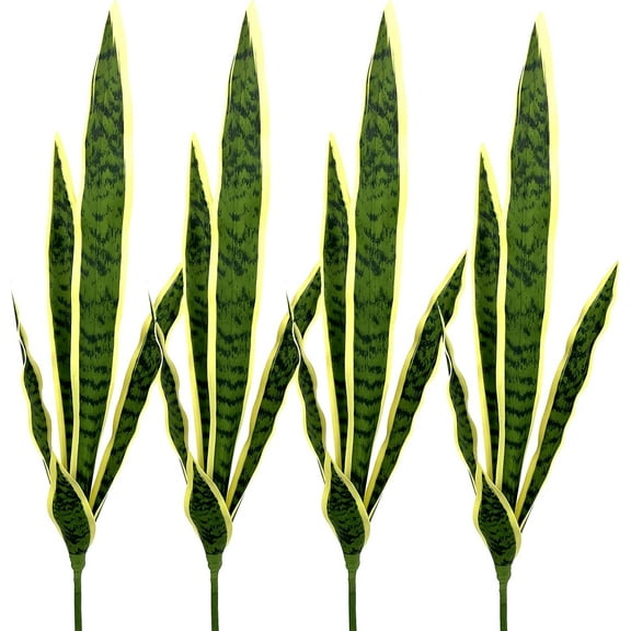 4 Pcs Artificial Plants 30" Sansevieria Snake Plant Plastic Greenery Perfect Faux Agave Plant for Home Office Indoor and Outdoor Décor