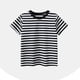 thumbnail image 1 of Blusas y camisas de manga corta con cuello redondo Camiseta de rayas de manga corta con cuello redondo de verano para niños Top informal versátil para bebés para usar al aire libre Conjunto de poliést, 1 of 4