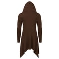 thumbnail image 5 of Ynynloco Long Hooded Cardigan Ruffle Shawl Collar Open Front Gothic Cloak Lightweight Drape Cape Overcoat with Pockets, 5 of 5