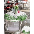 thumbnail image 4 of Outdoor Tablecloth with Umbrella Hole and Zipper, St. Patrick's Round Table Cloth 60 Inch Waterproof Tablecloth, Lucky Shamrock Green Eucalyptus Floral Farm Wooden Picnic Table Cover for Patio, 4 of 7