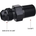 thumbnail image 2 of 6AN Male Flare to 1/4" NPT Pipe Fitting Adapter Straight Aluminum Black, 2 of 5