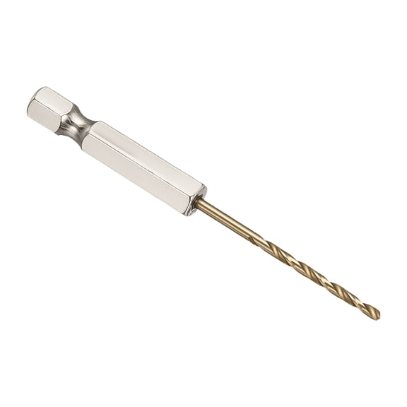 Uxcell 2mm Hex Shank Drill Bit, M2 High-Speed Steel Bits Quick Change Design for Impact Driver 135 Gold Finish for Stainless Steel Hard Metal - 6 Pack