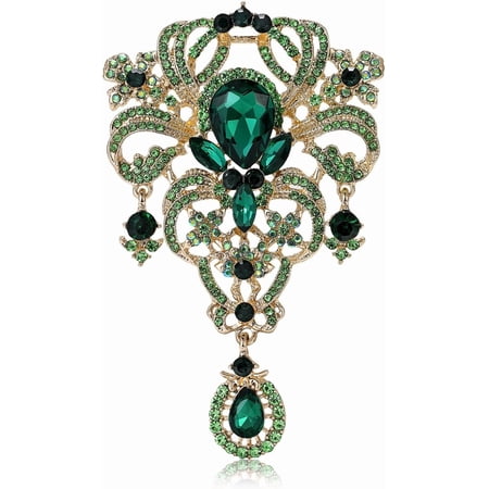 Leander vintage Austrian crystal brooch, a large flower-shaped brooch for women, a lapel pin that can be paired with sweaters, coats, dresses, and other accessories for a stylish design.