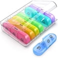 thumbnail image 1 of Auvon Weekly Pill Box Organiser 3-times-a-day, Portable 7 Day Tablet Boxes With Large Separate Compartments To Hold Medication, 1 of 5