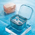 thumbnail image 3 of Denture Storage Case Transparent Dustproof Multi Layer Food Grade with Lid Cleaning ABS Denture Cup with Strainer Brush Storage Box for Elderly, 3 of 7