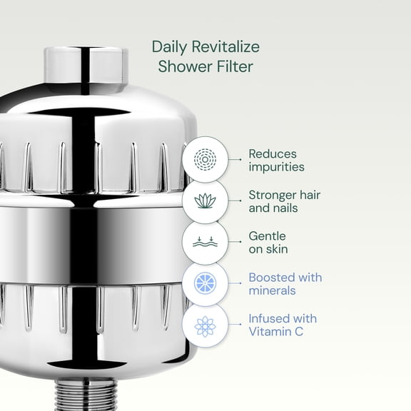 Aquabliss SF100 Daily Revitalize Shower Filter – Vitamin C Filtration, Reduces Chlorine for Healthier-Looking Skin, Hair & Nails – Chrome