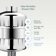 Aquabliss SF100 High Output Revitalizing Shower Filter – Vitamin C Filtration Reduces Chlorine for Healthier Skin, Hair & Nails – Brushed Nickel